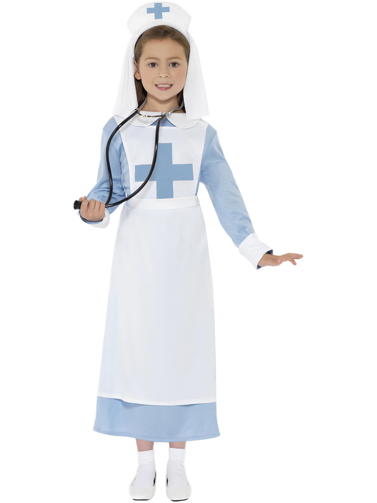 Smiffys DOCTORNURS WW1 Nurse Costume, Blue CS für Mädchen