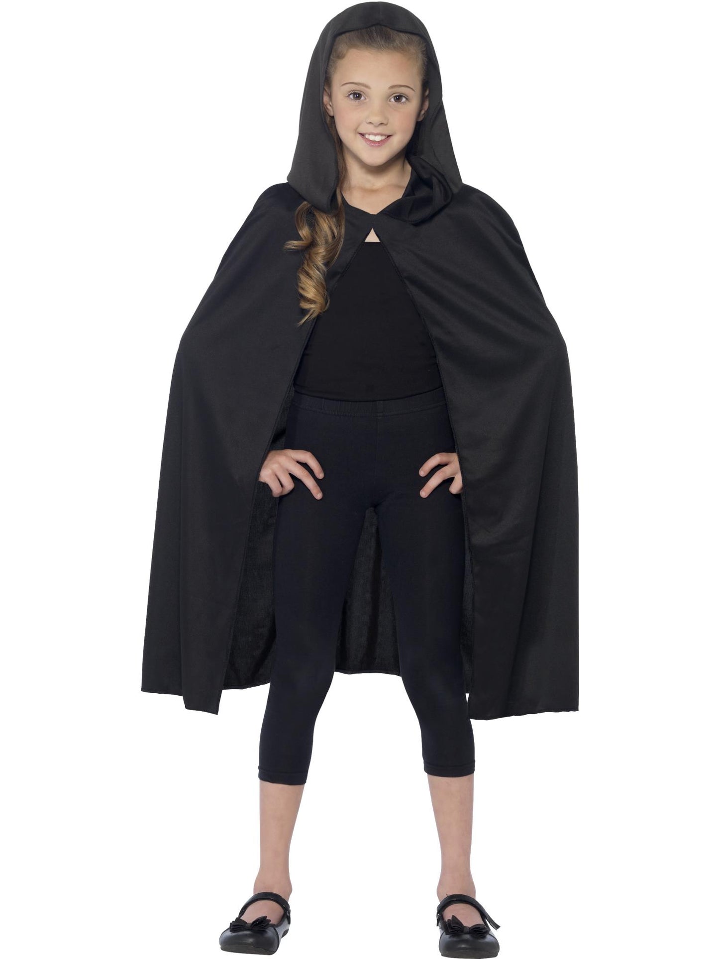 Smiffys HERO Hooded Cape, Black für Unisex