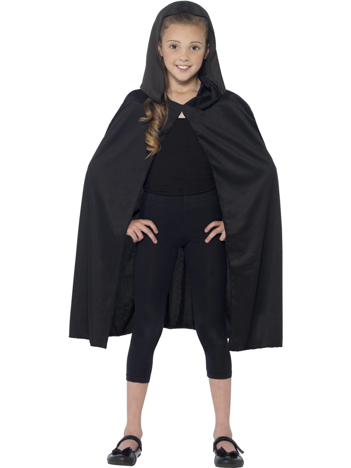 Smiffys HERO Hooded Cape, Black für Unisex
