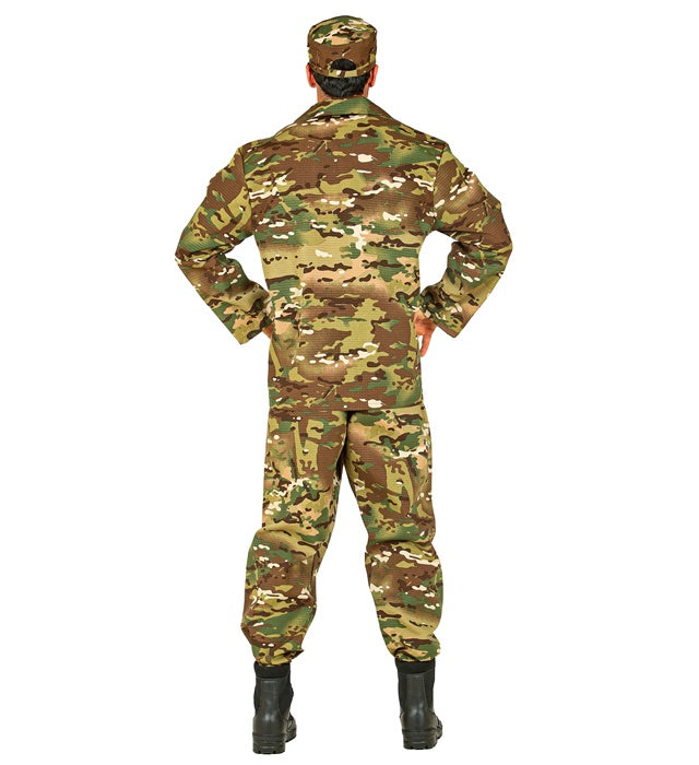 Traditionelles Soldaten-Kostüm mit Oberteil, Hose und Mütze für Fasnacht