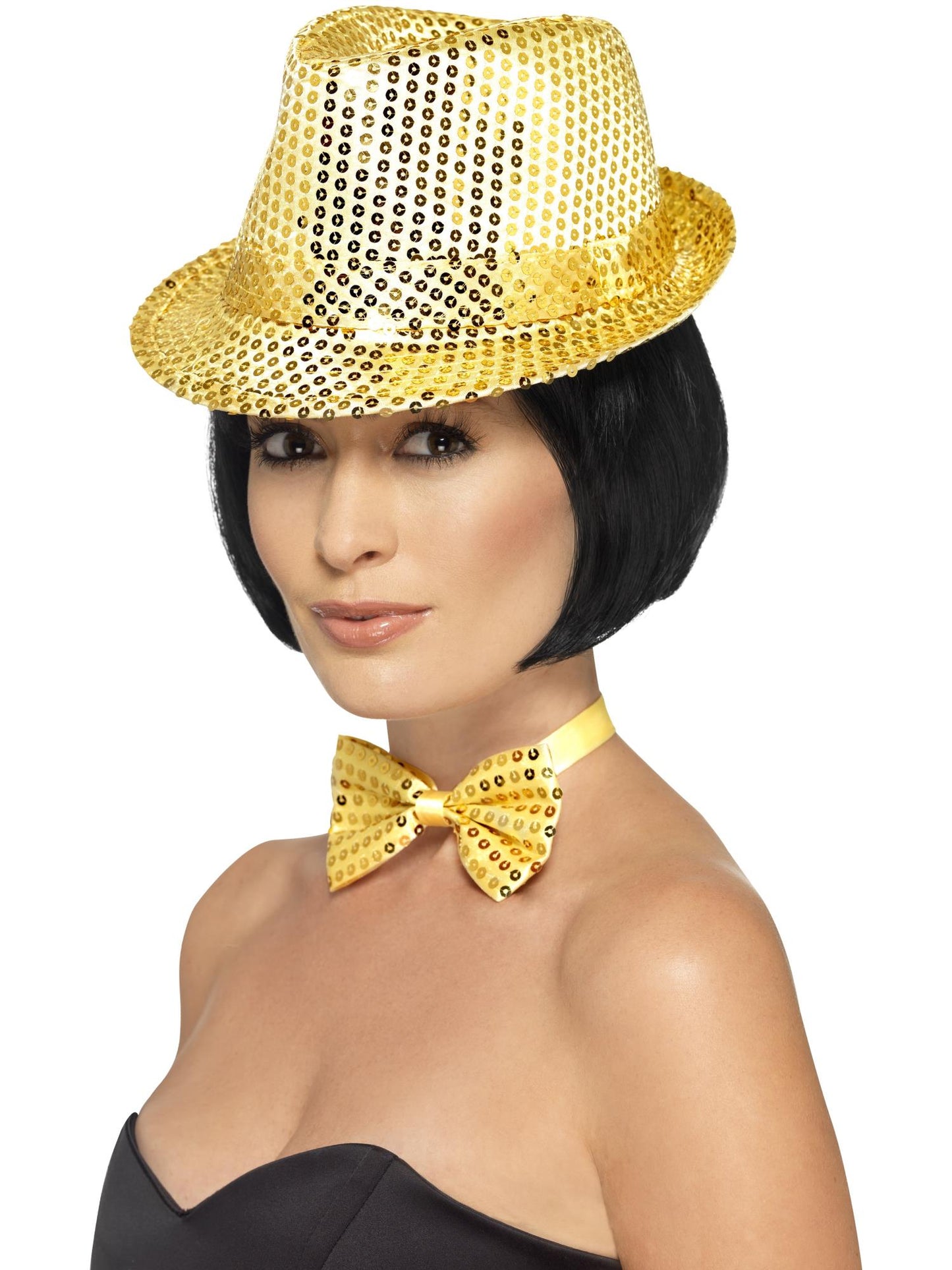 Smiffys COMEDY Sequin Trilby Hat, Gold für Unisex