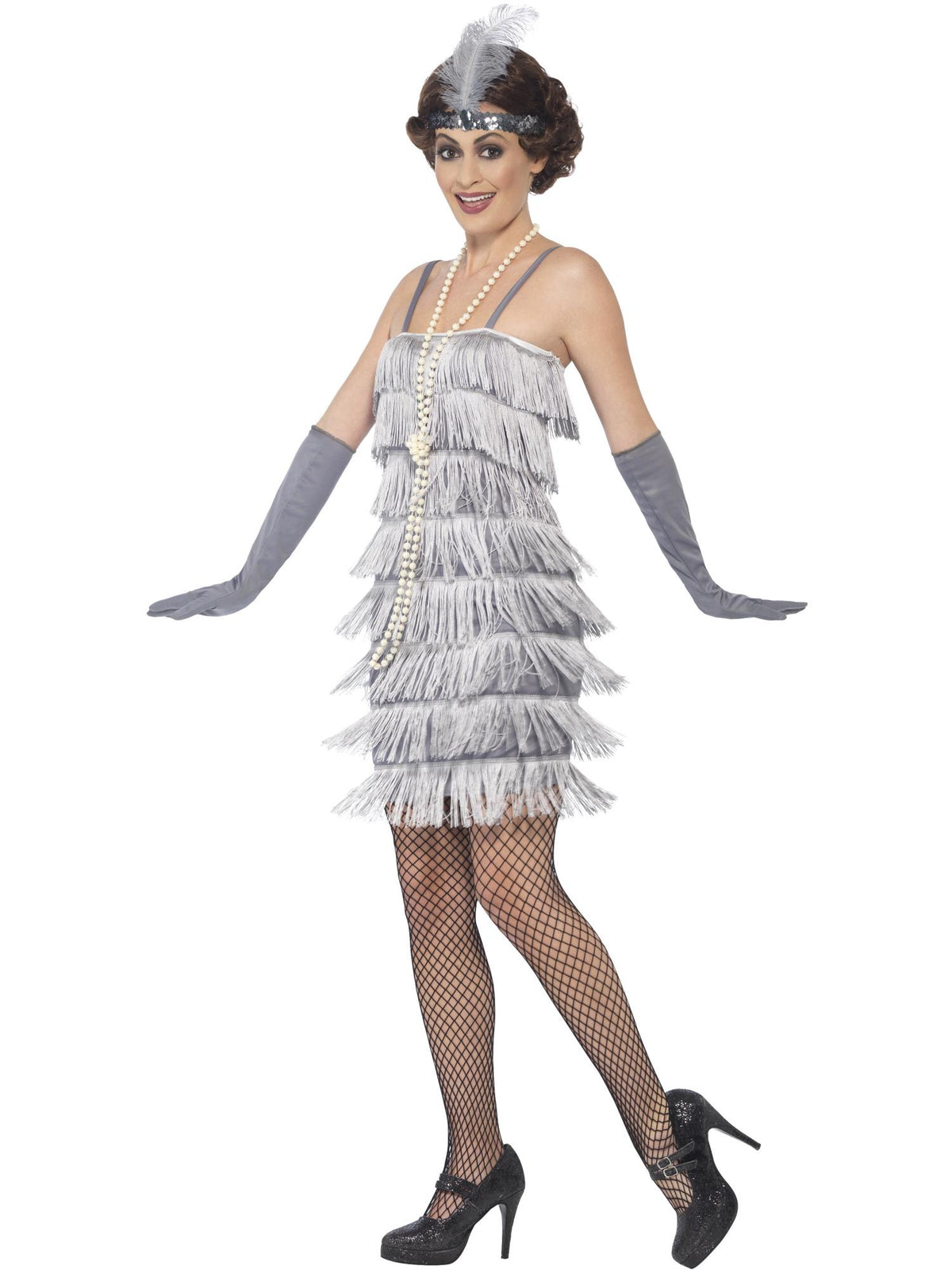 Smiffys Flapper Costume, Silver CS für Damen