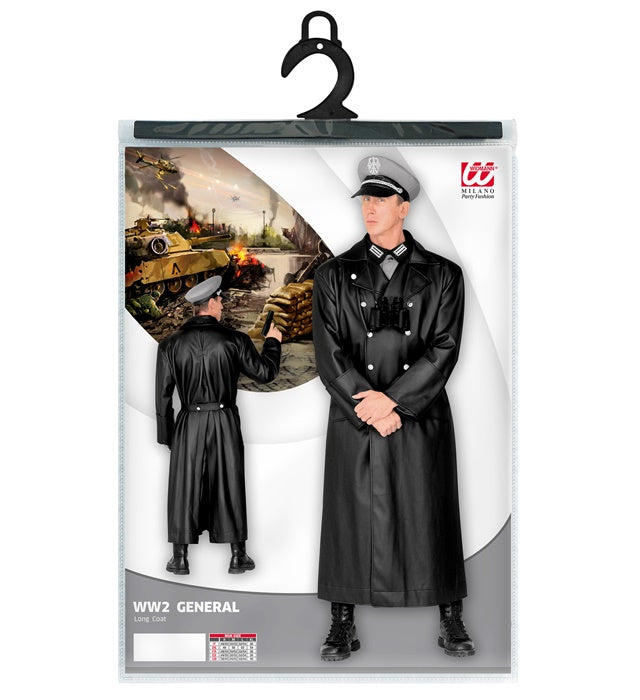 Kunstleder-Mantel in Schwarz für Fasnacht und Karneval