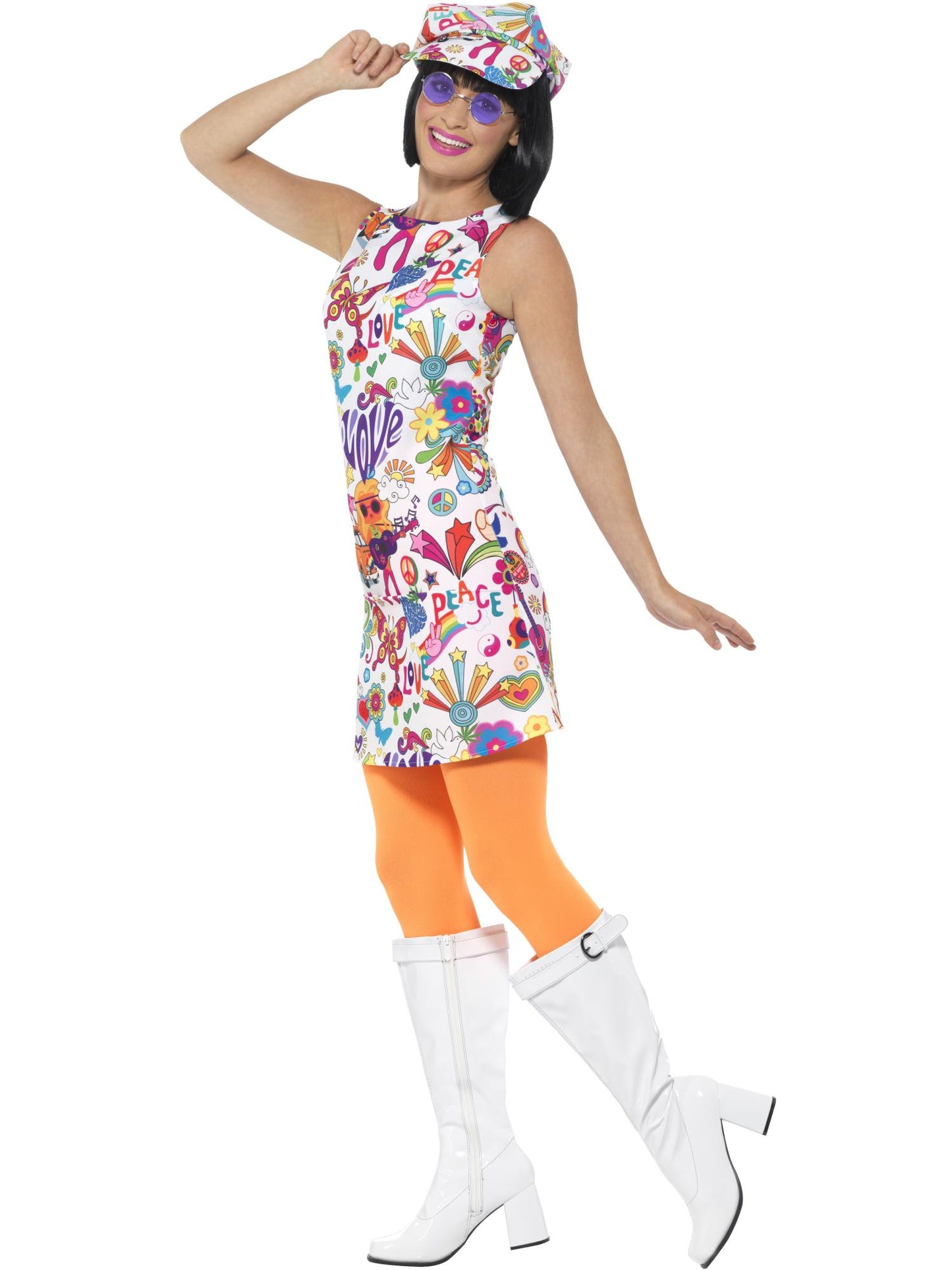 Smiffys 1960S 60's Groovy Chick Costume, Multi-Coloured CS für Damen