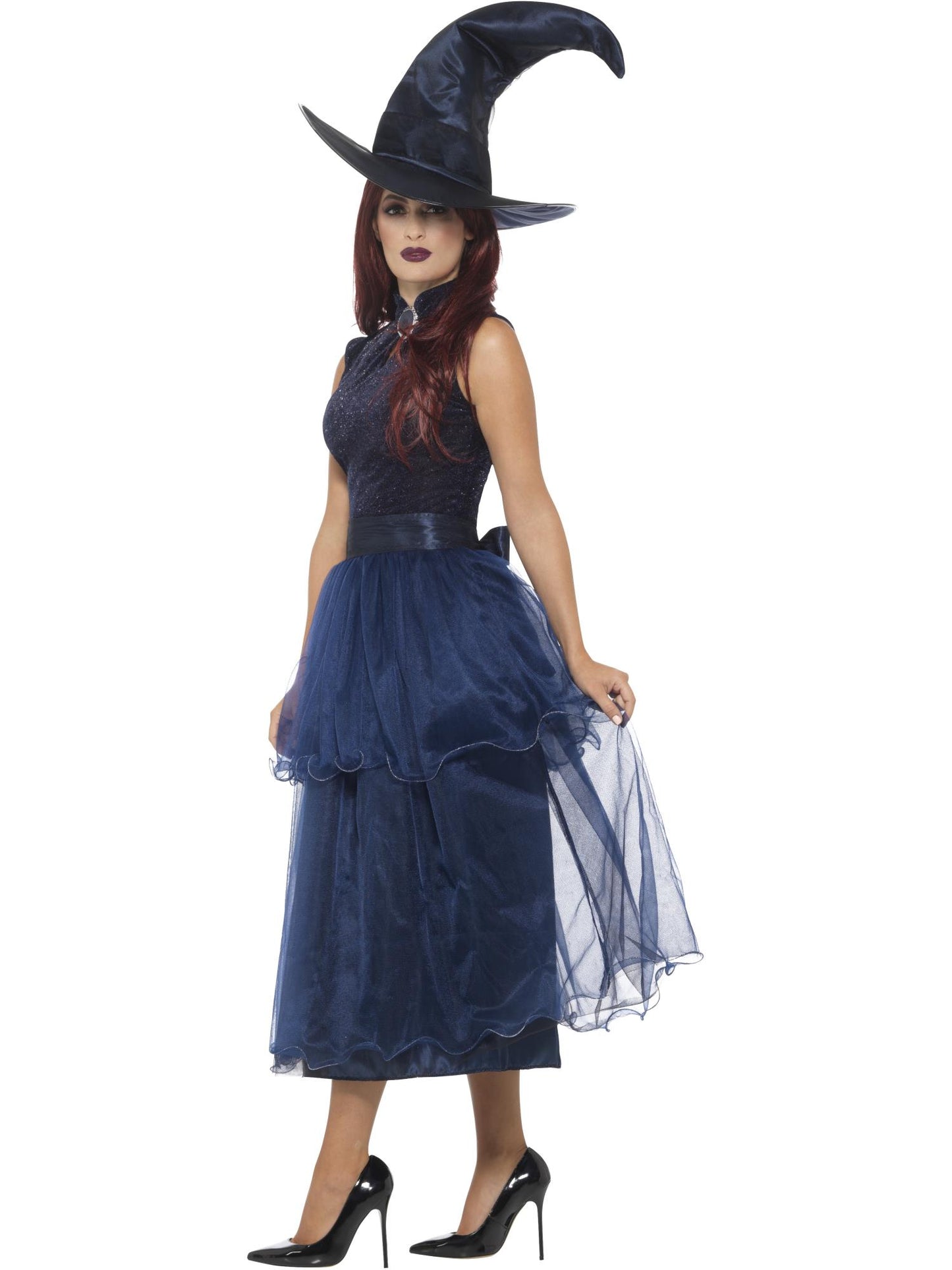Smiffys Deluxe Midnight Witch Costume, Blue CS für Damen