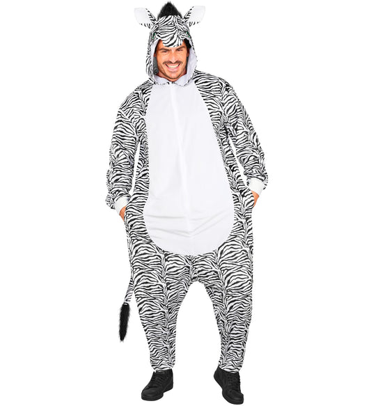 Plüsch Zebra Kostüm Overall Onesie mit Kapuze