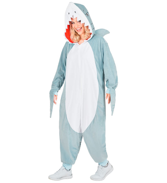 Plüsch Hai Kostüm Overall Onesie mit Kapuze