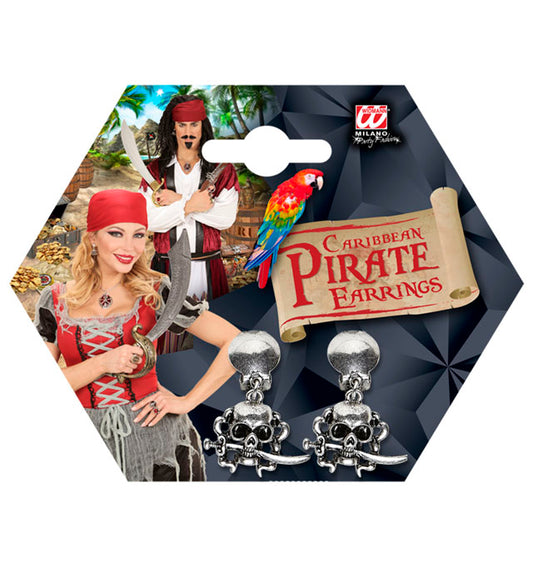 Ohrringe mit Totenkopf-Motiv im Piratenstil
