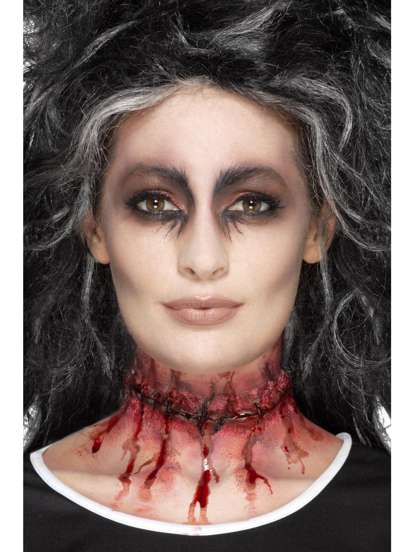 ZOMBIE Smiffys Make-Up FX, Latex Stitched Neck, Red CD für Unisex