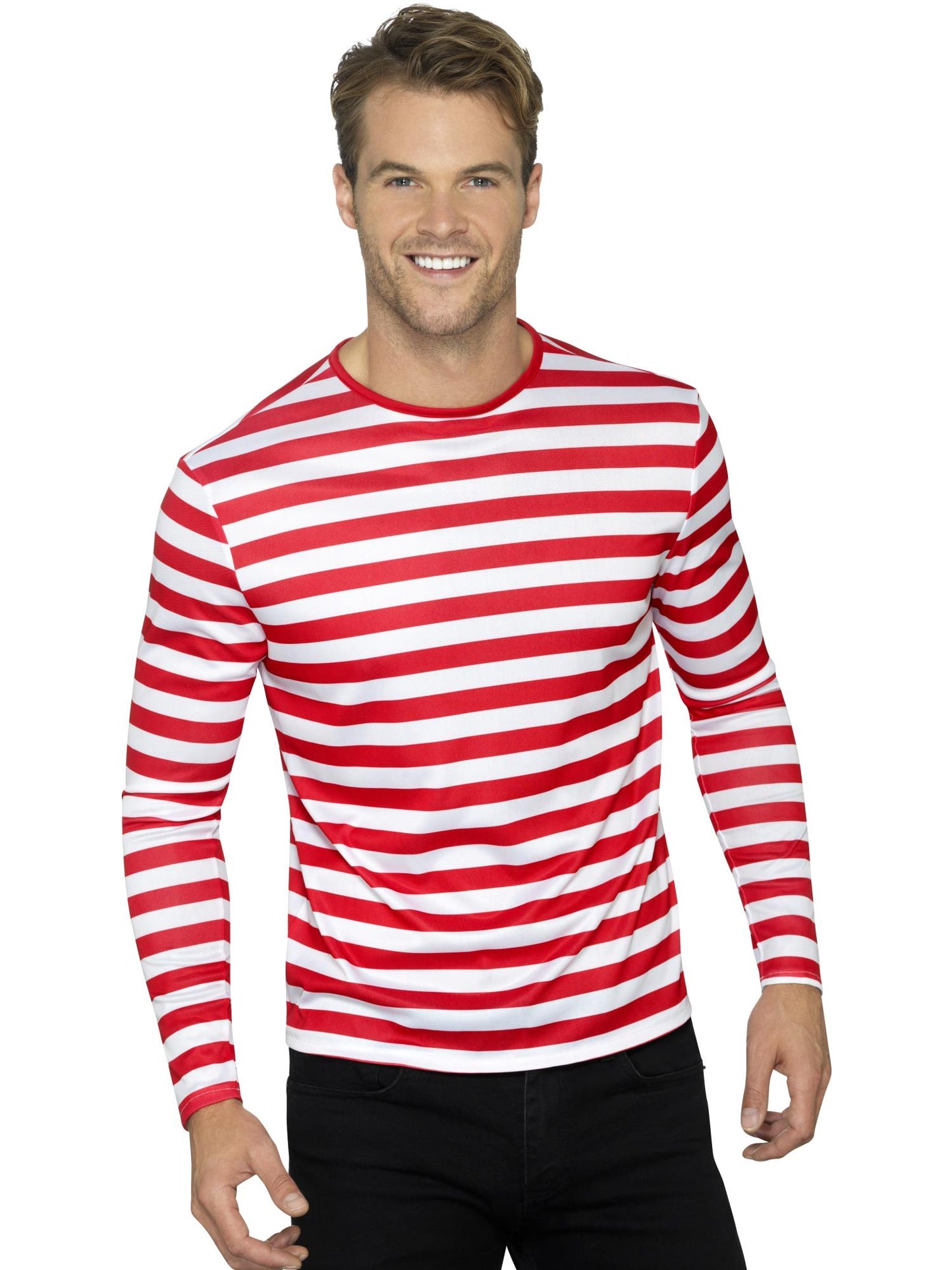 Smiffys CLOWNJEST Stripy T-Shirt, Red CS für Unisex