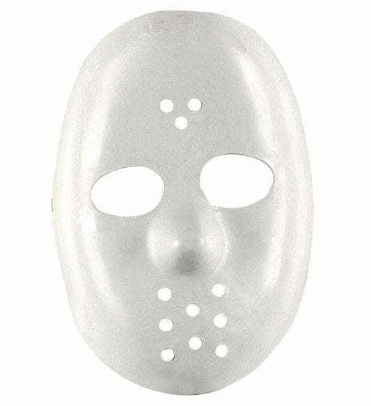 Weisse Hockey Maske als Kostümzubehör für Fasnacht und Halloween