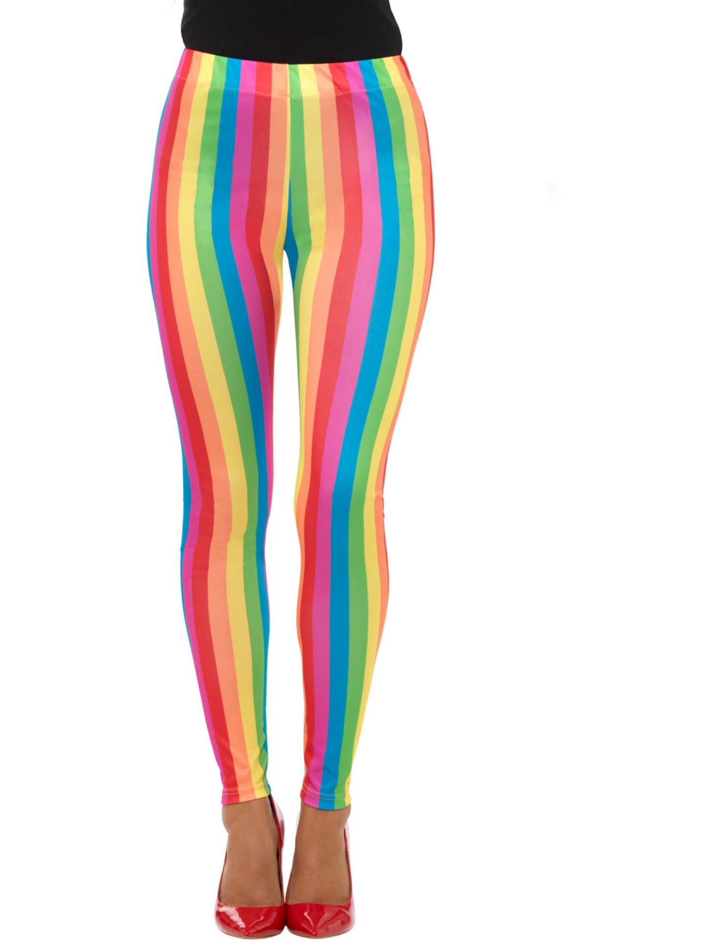 Smiffys Rainbow Clown Leggings, Multi-Coloured AC für Damen