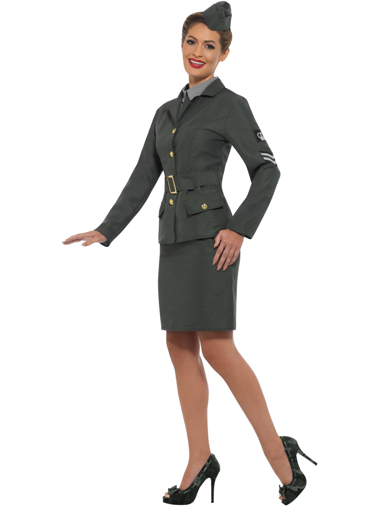 Smiffys 1940S WW2 Army Mädchenkostüm, Green CS für Damen
