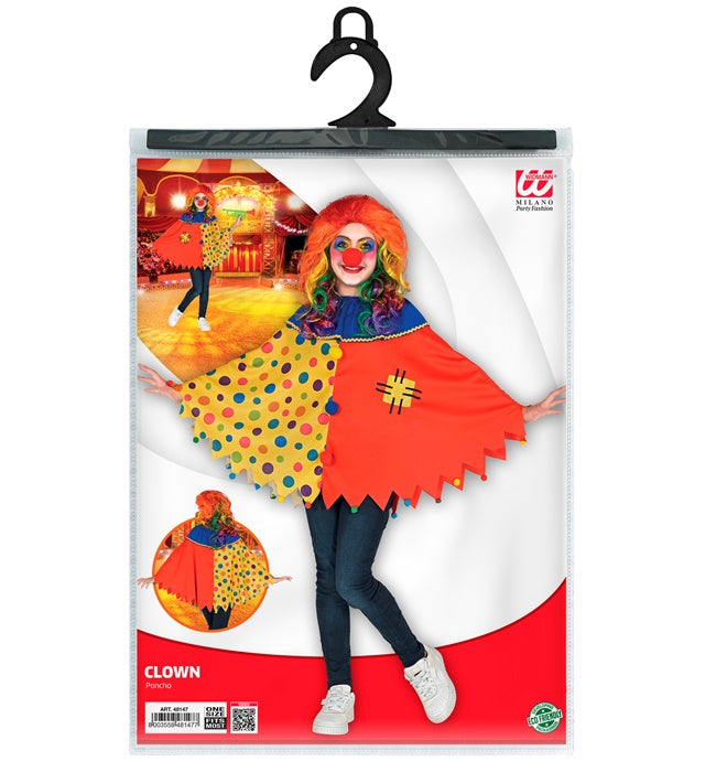 Bunter Clown-Poncho für Fasnacht und Karneval