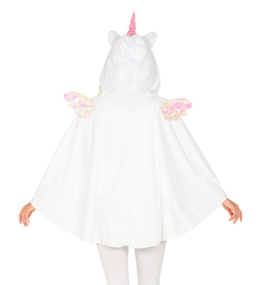 Kinder Einhorn-Poncho mit Kapuze bunt für Fasnacht und Karneval