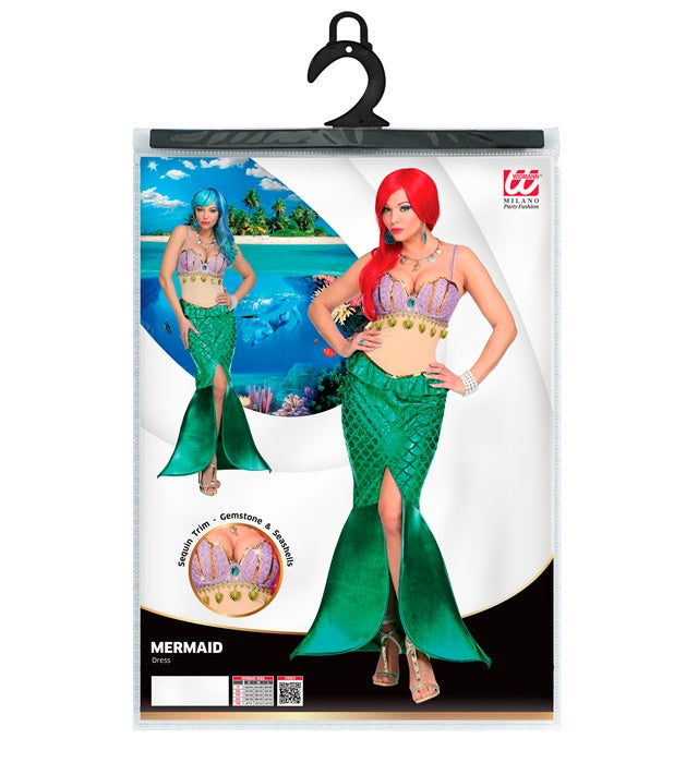 Meerjungfrau-Kleid mit schimmerndem Stoff passend für Fasnacht und Karneval
