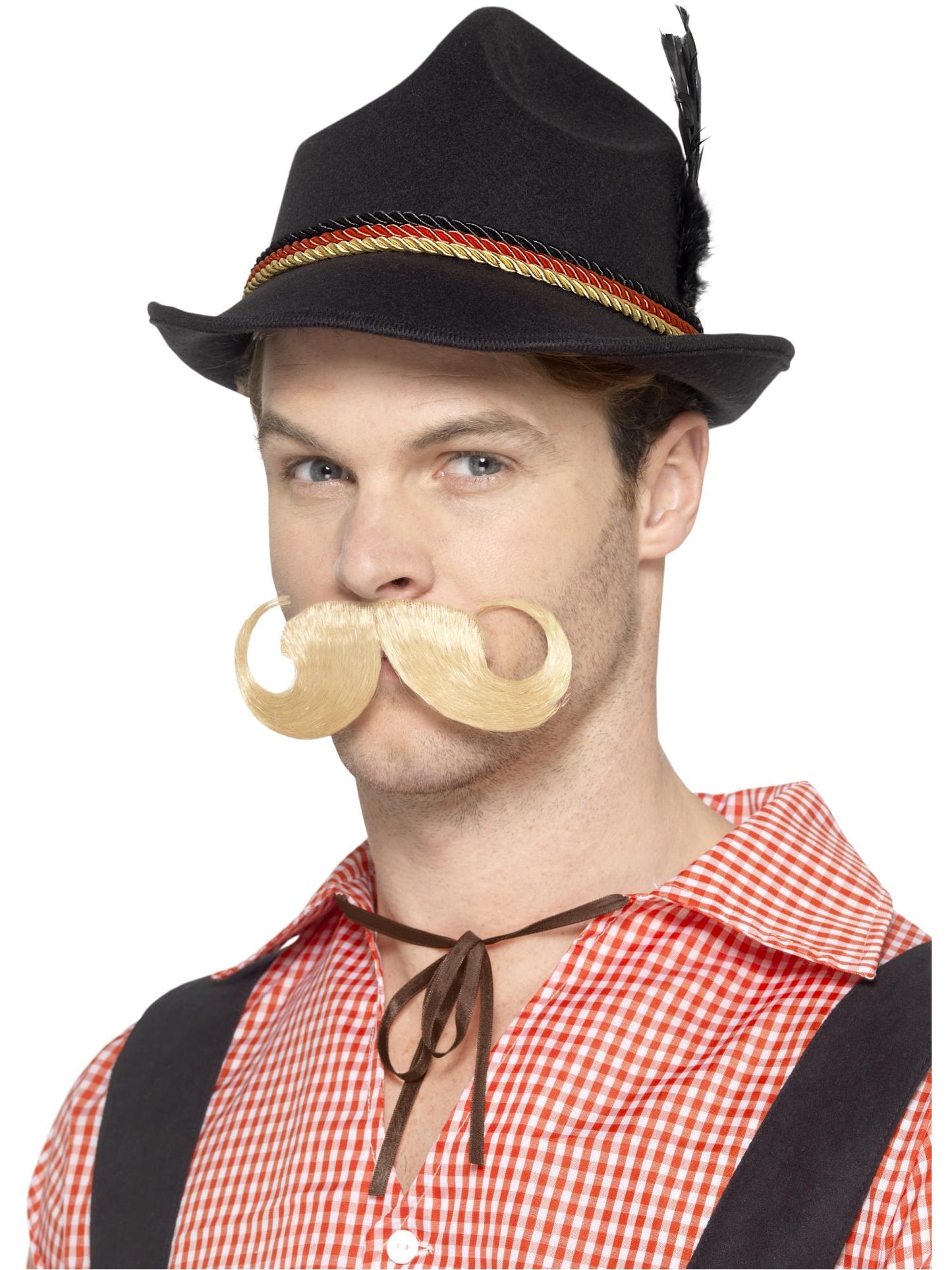 Smiffys Bavarian Deluxe German Trenkerhut schwarz mit Federn
