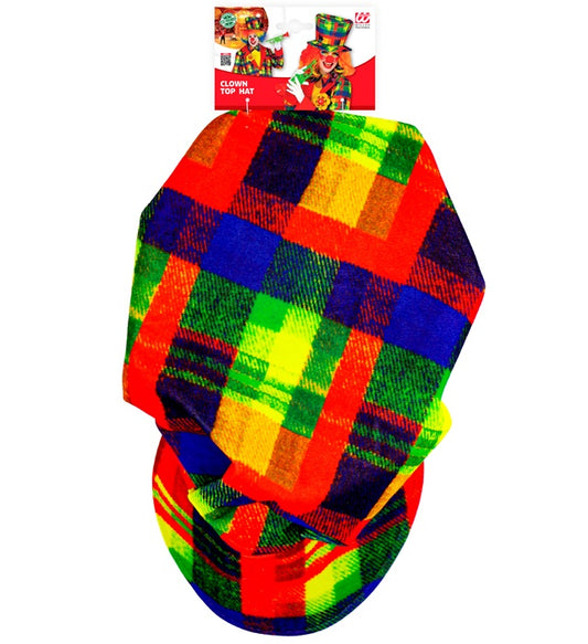 Bunte Clown-Mütze mit farbenfrohem Design für Fasnacht und Karneval