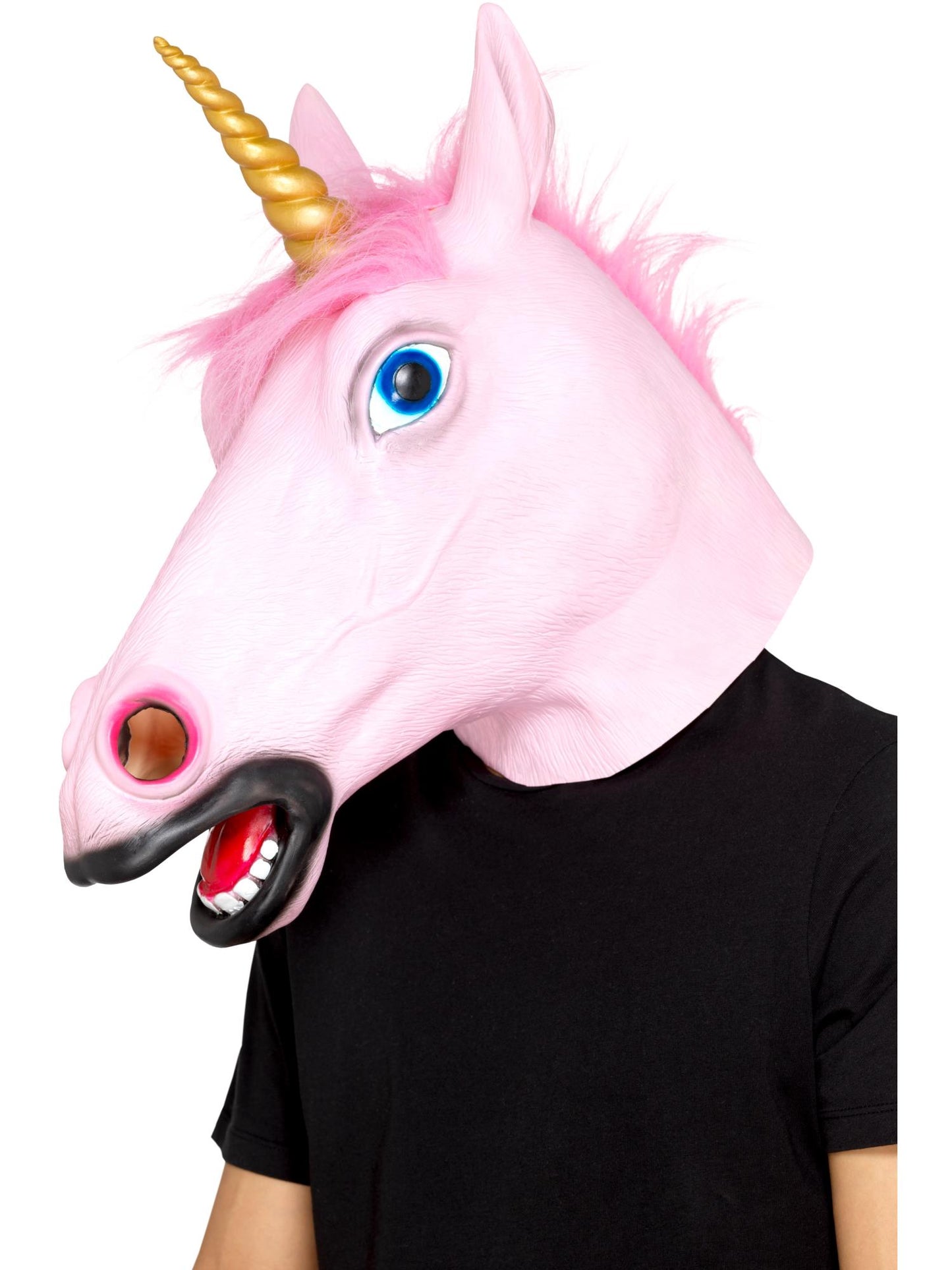 Smiffys Unicorn Latex Mask, Pink für Unisex
