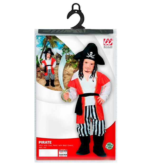 Piratenkostüm Komplettset mit Hemd, Hose, Gürtel und Hut für Fasnacht