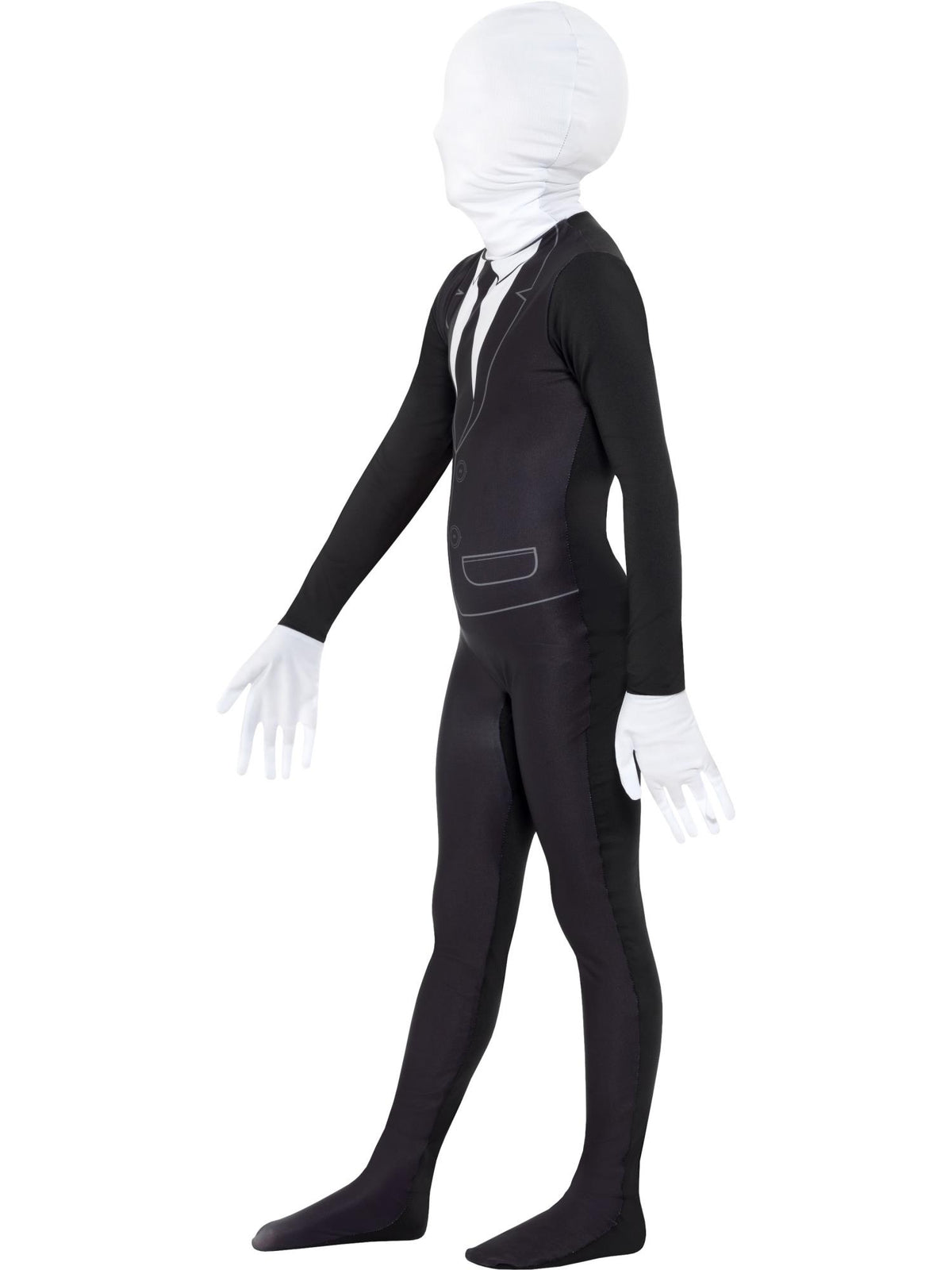 Smiffys Supernatural Jungenkostüm Black & White mit Bodysuit – Seitenansicht