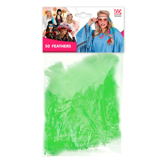 "50 FEDERN" grün - ca. 10 cm – Vorderansicht