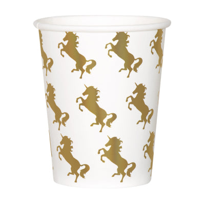 Boland Tischdekoration Einhorn Pappbecher 210 ml 10er-Pack für Kinderpartys