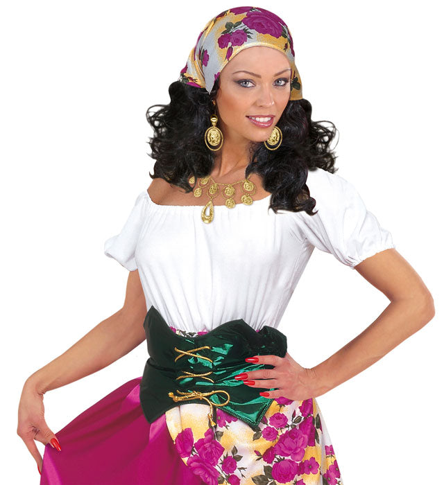 Zigeunerin Halskette und Ohrringe Set für Fasnacht und Karneval
