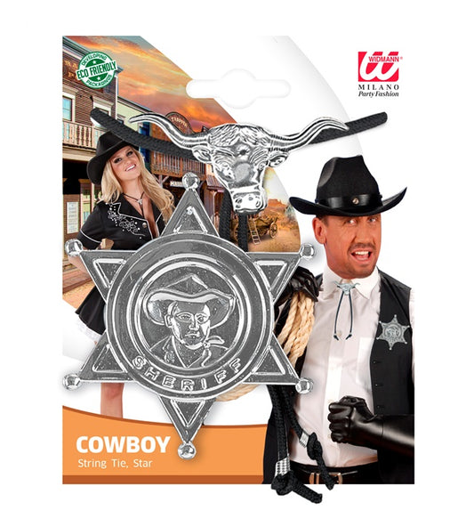 Cowboy Set mit Fliege und Sheriff-Stern als Fasnacht Kostümzubehör