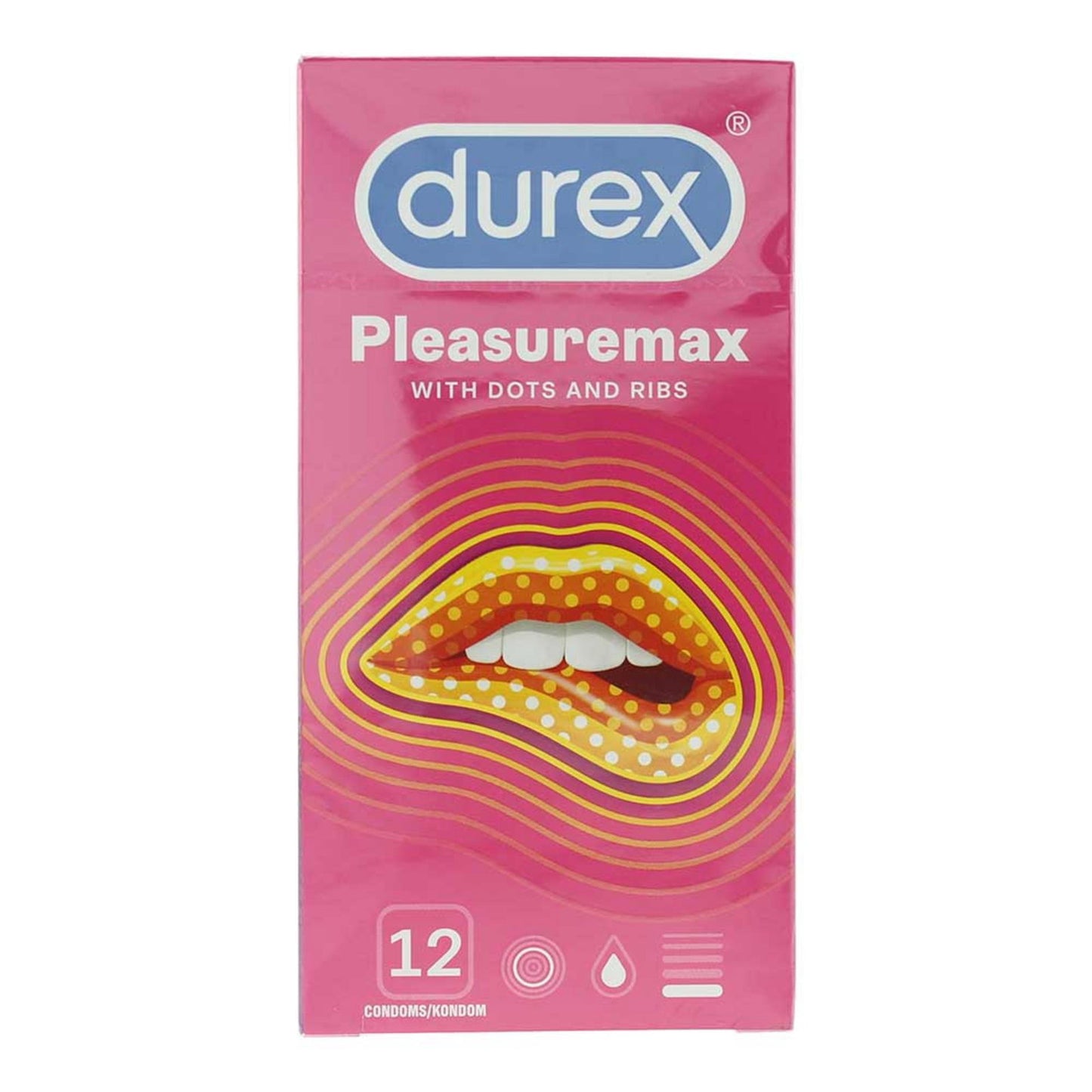 Setzen, Durex, Pleasure Me, Ribbed & Dotted, Männliche Kondome, Regular Fit, Silikon, 12 stk