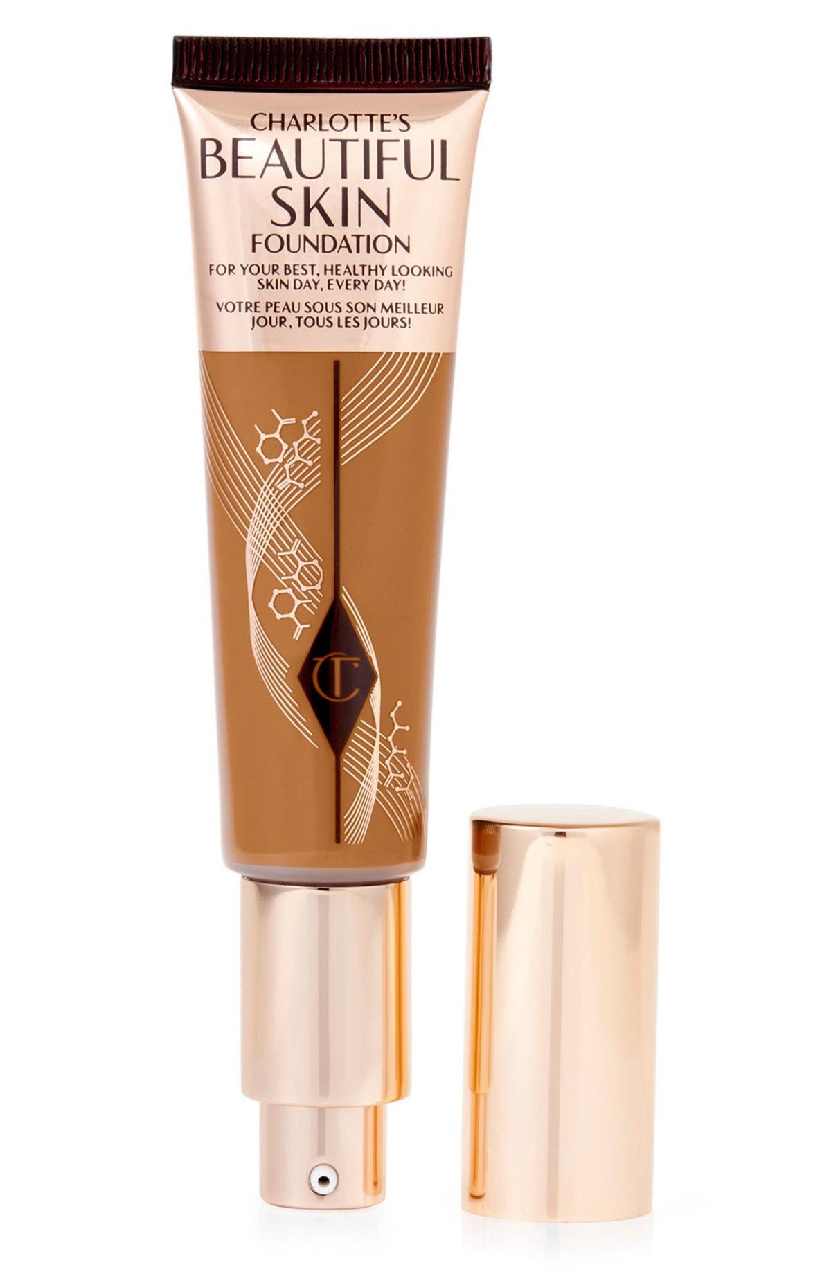 Charlotte Tilbury, Beautiful Skin Science + Colour, Strahlender Abschluss, Flüssige Grundierung, 13, Warm Chaud, 30 ml