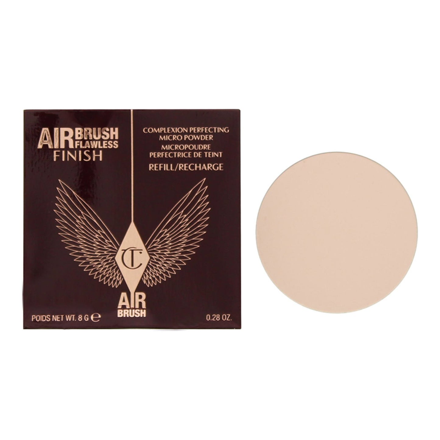 Charlotte Tilbury, Airbrush Flawless, Makelloses Finish, Kompaktpuder, 1, Fair, Nachfüllen, 8 g