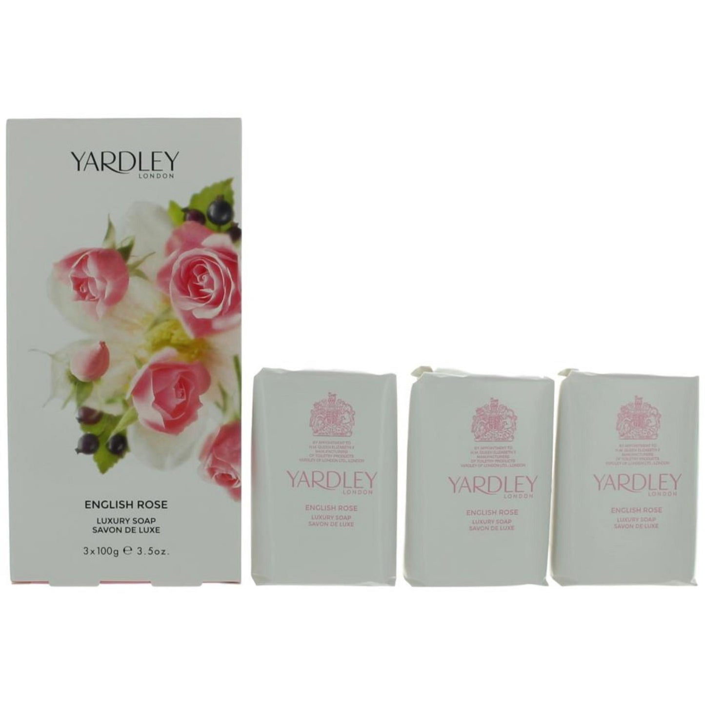 Set Trio, Yardley, English Rose, Duftende Seifenstück, 100 g