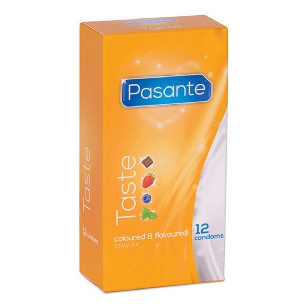 Kondome Pasante Taste 12 Stücke Blaubeere / Minze / Erdbeeren /Schokolade