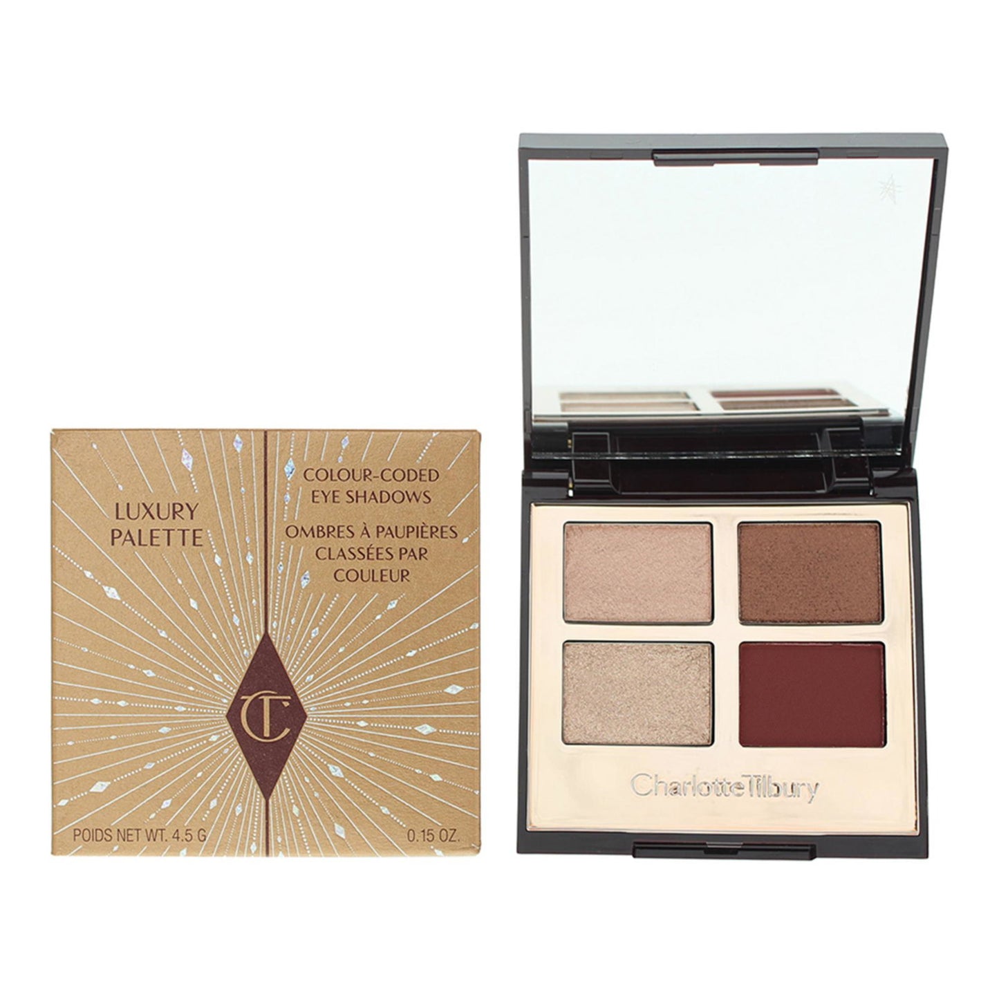 Charlotte Tilbury, Luxury Palette, Lidschattenpalette, Feuerrose, 4 Schattierungen, 4.5 g