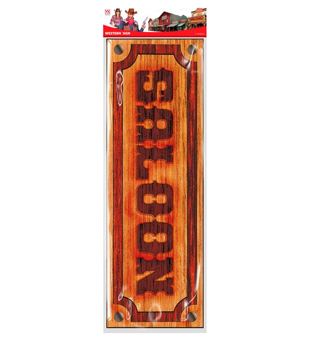 Saloon Schild 78x26 cm im Western-Stil als Fasnacht Dekoration