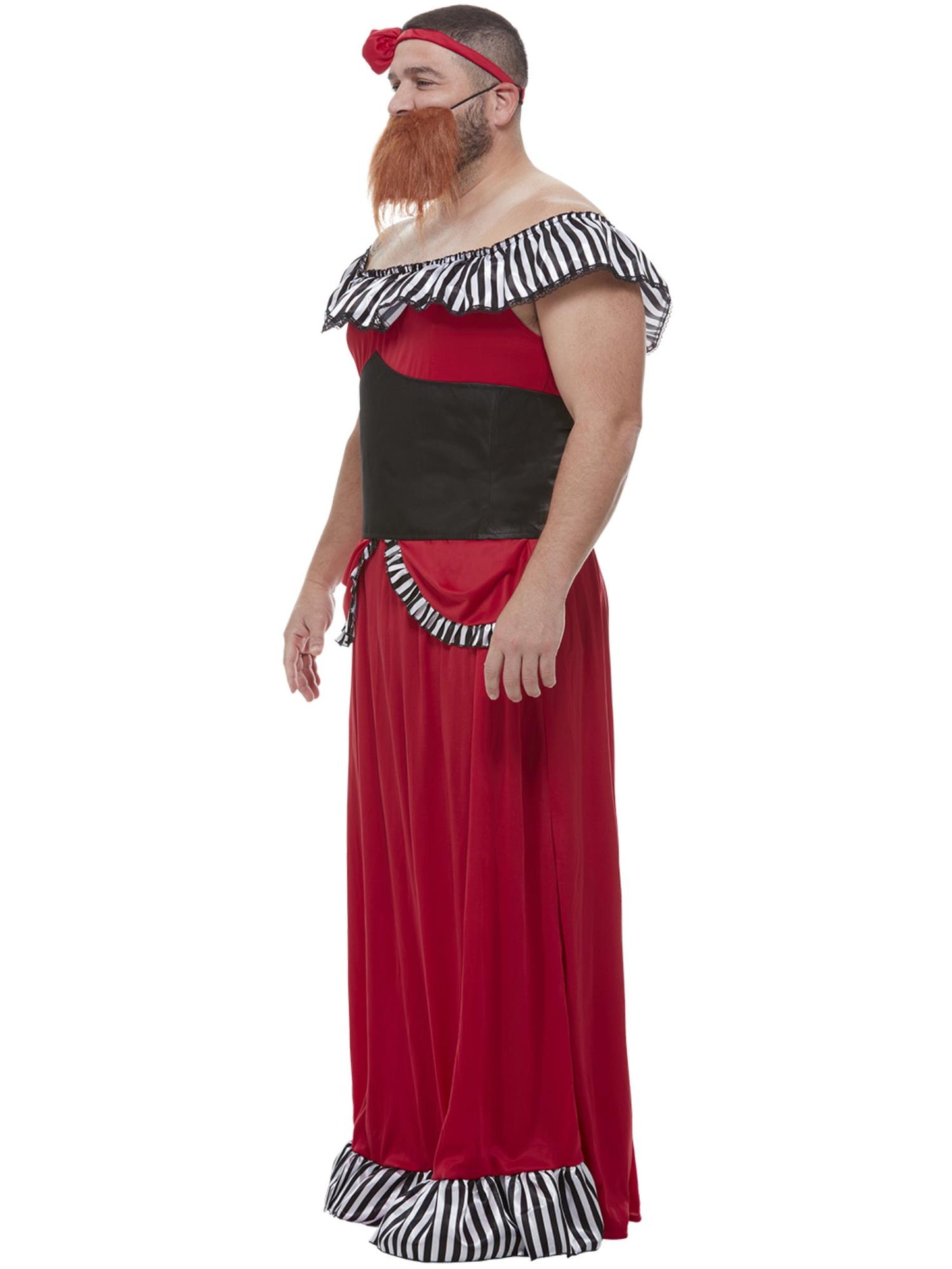 Smiffys JESTER Bearded Lady Kostüm Rot für Herren – Seitenansicht