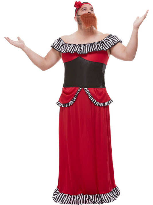 Smiffys JESTER Bearded Lady Kostüm Rot für Herren – Produktansicht