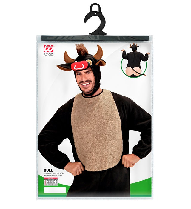 Stier Kostüm mit Kopfbedeckung und gepolstertem Gesäß für Fasnacht