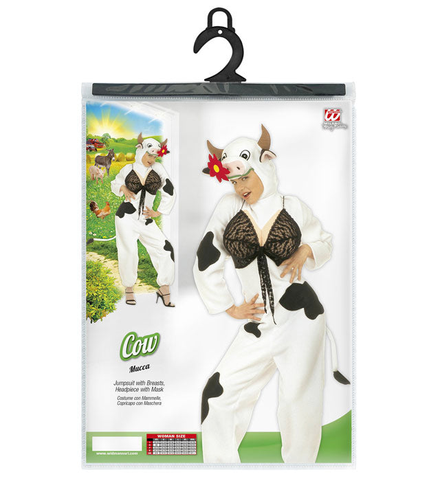 Kuh-Kostüm mit realistischer Maske und Eutern für Fasnacht