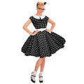 "50er JAHRE ROCK'N'ROLL MODE SCHWARZ" (Kleid mit Petticoat, Gürtel, Haarband) – Vorderansicht
