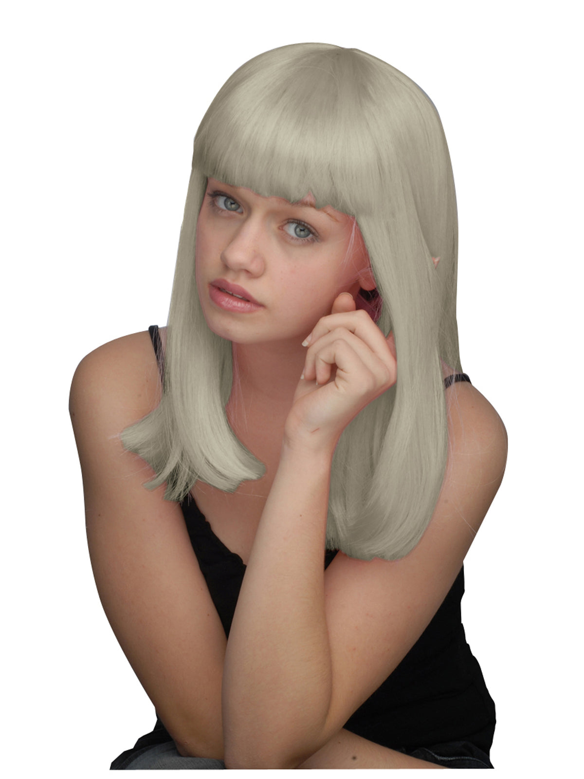 Rubies SHOULDER LENGTH WIG-SILVR Perücke