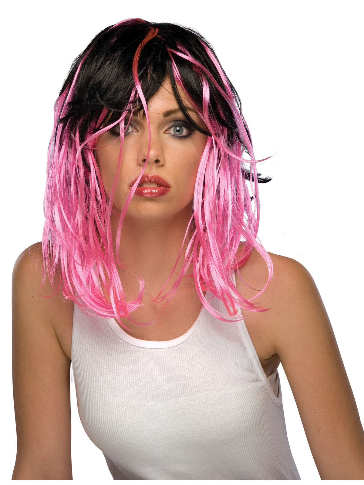 Rubies TWO-TONE STREAK WIG-PINK Perücke
