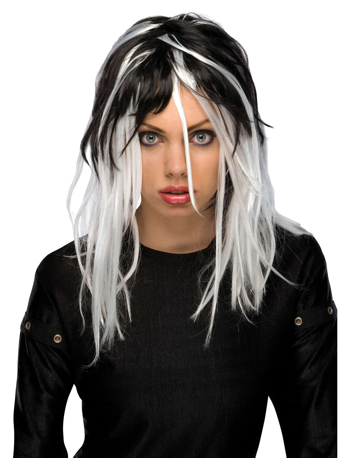 Rubies TWO-TONE STREAK WIG-WHITE Perücke