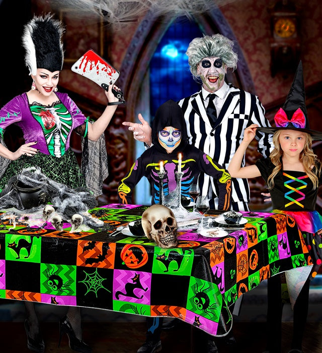 Halloween Tischdecke mit gruseligen Motiven 132x178 cm