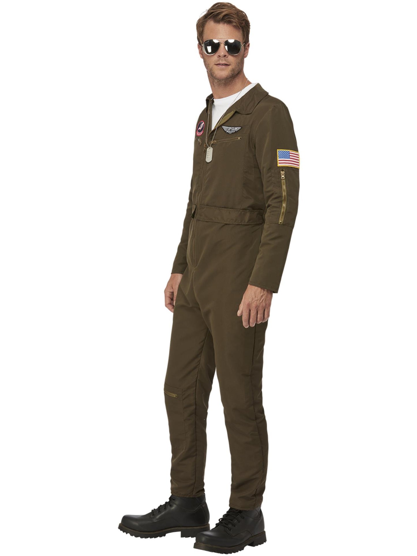 Smiffys Top Gun Maverick Men's Aviator Costume, Green CS für Herren
