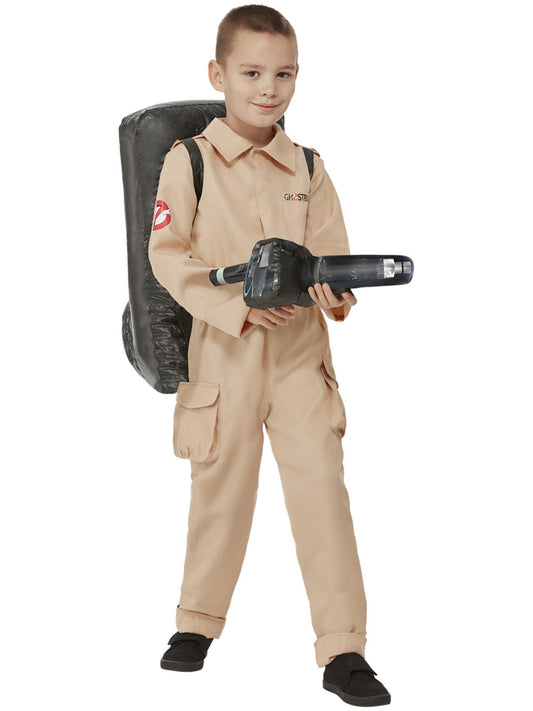 Smiffys Ghostbusters Kinderkostüm in Beige mit Overall und aufblasbarem Rucksack