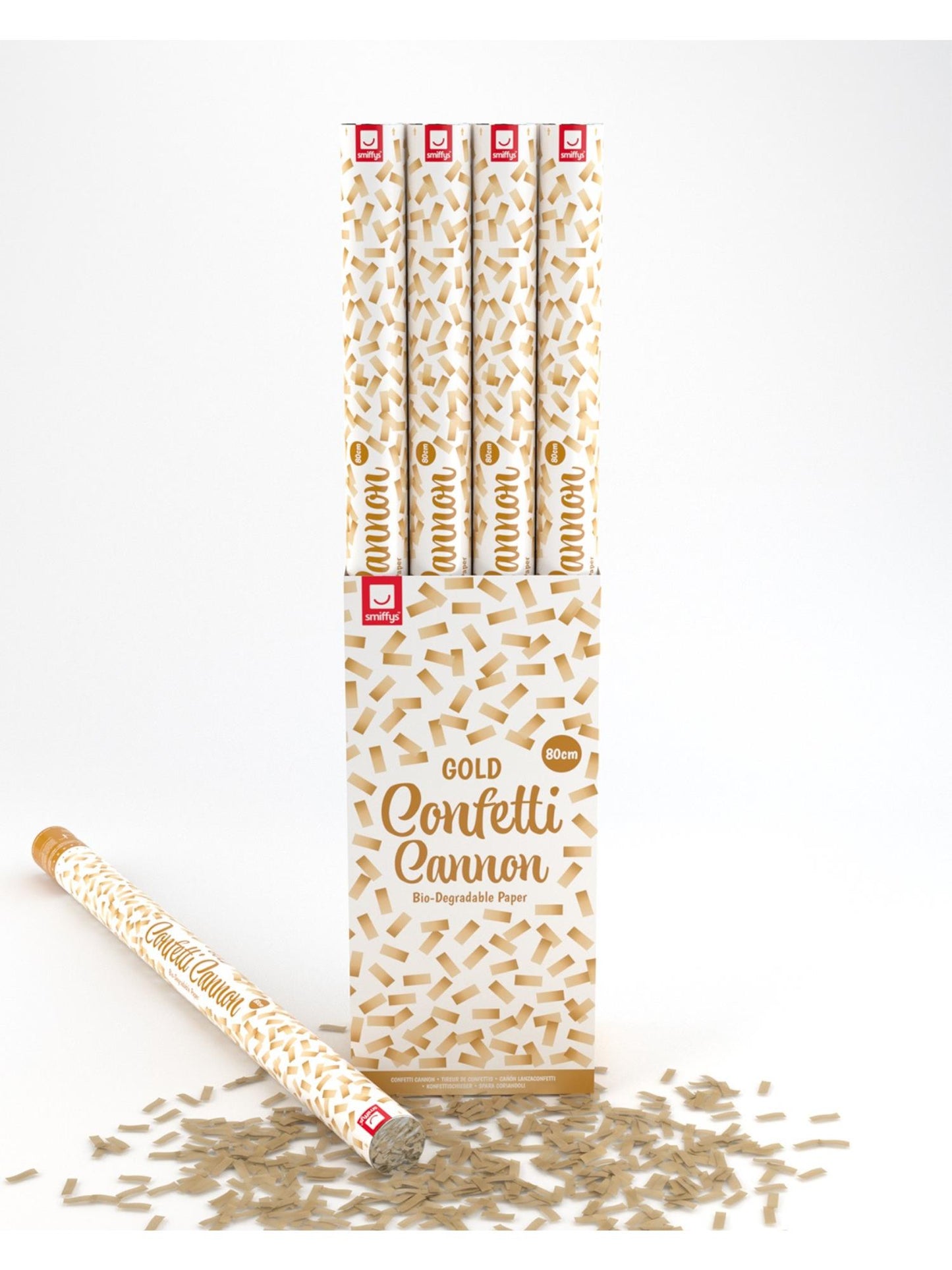 Smiffys 80 cm Konfettikanone Gold, 12er-Pack