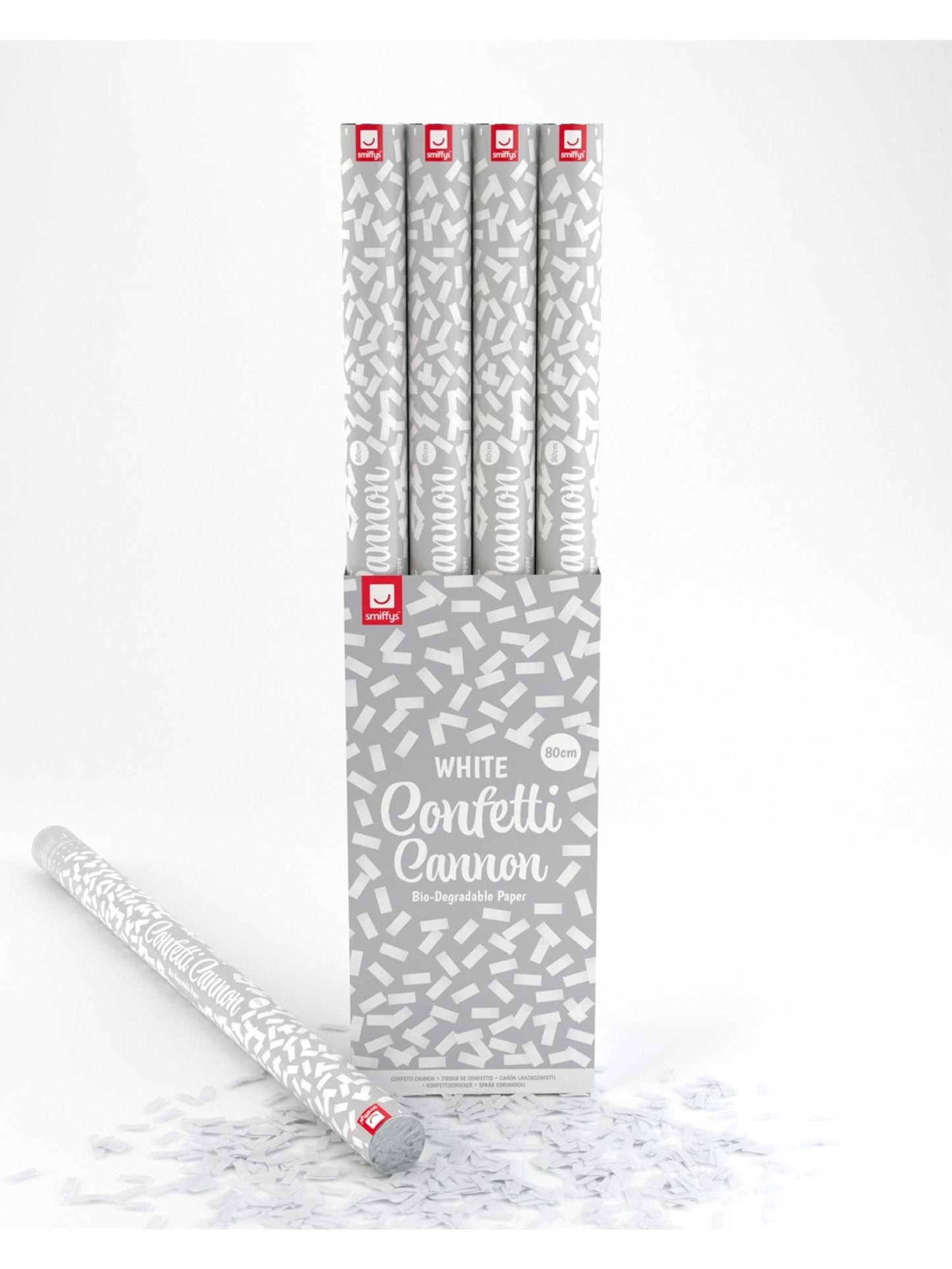 Smiffys 80cm Confetti Cannon, White, DB of 12 AC für Unisex
