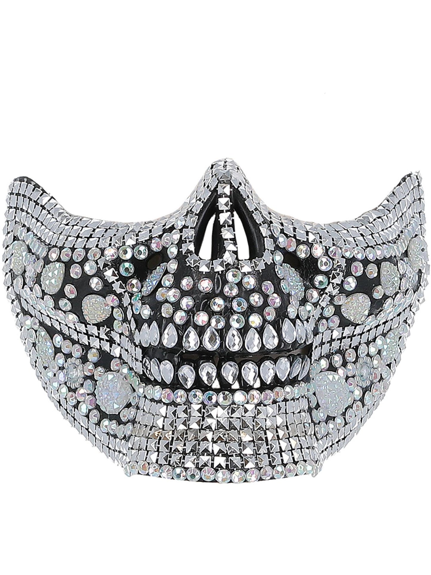 Smiffys SKELETON Deluxe Crystal Skull Half Face Mask für Unisex